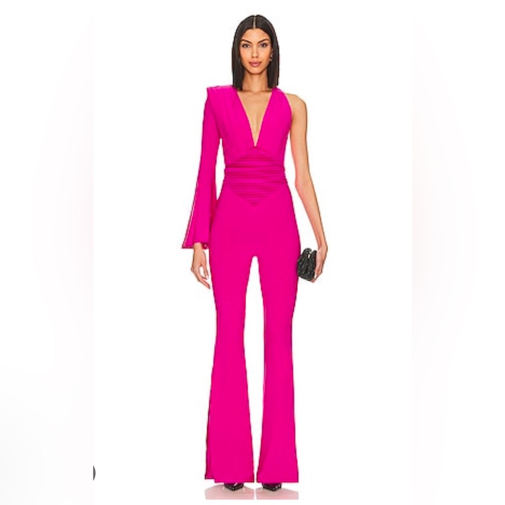 Zhivago sleek forgiving asymmetrical jumpsuit in hot pink. Great condition